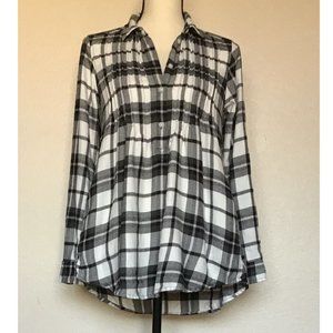 American Eagle Long-Sleeve Plaid Blouse